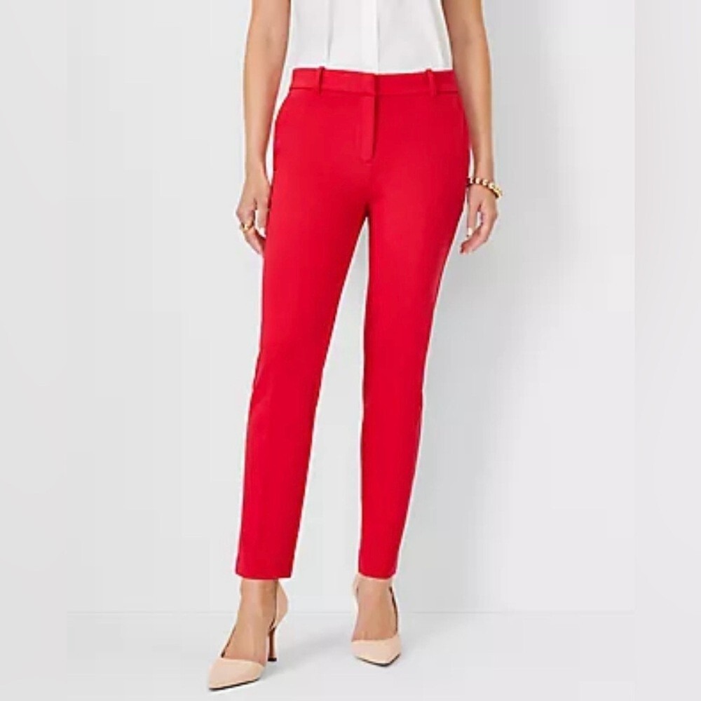 Ann Taylor Red Wool Blend Ankle Trousers Dress Pants 6P
